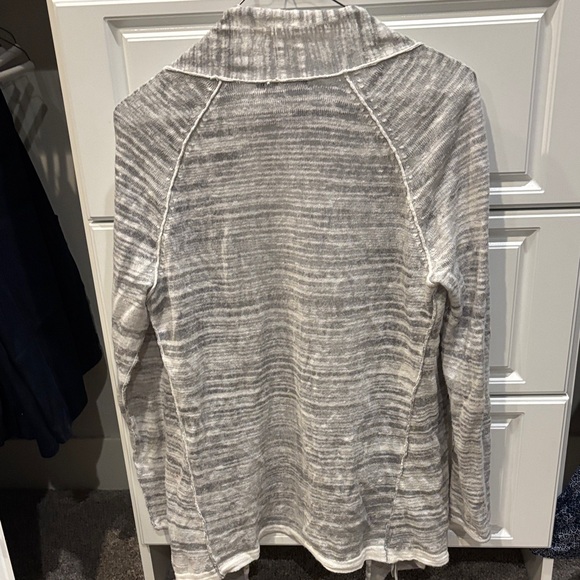 Gray Striped Open Cardigan - Picture 2 of 4